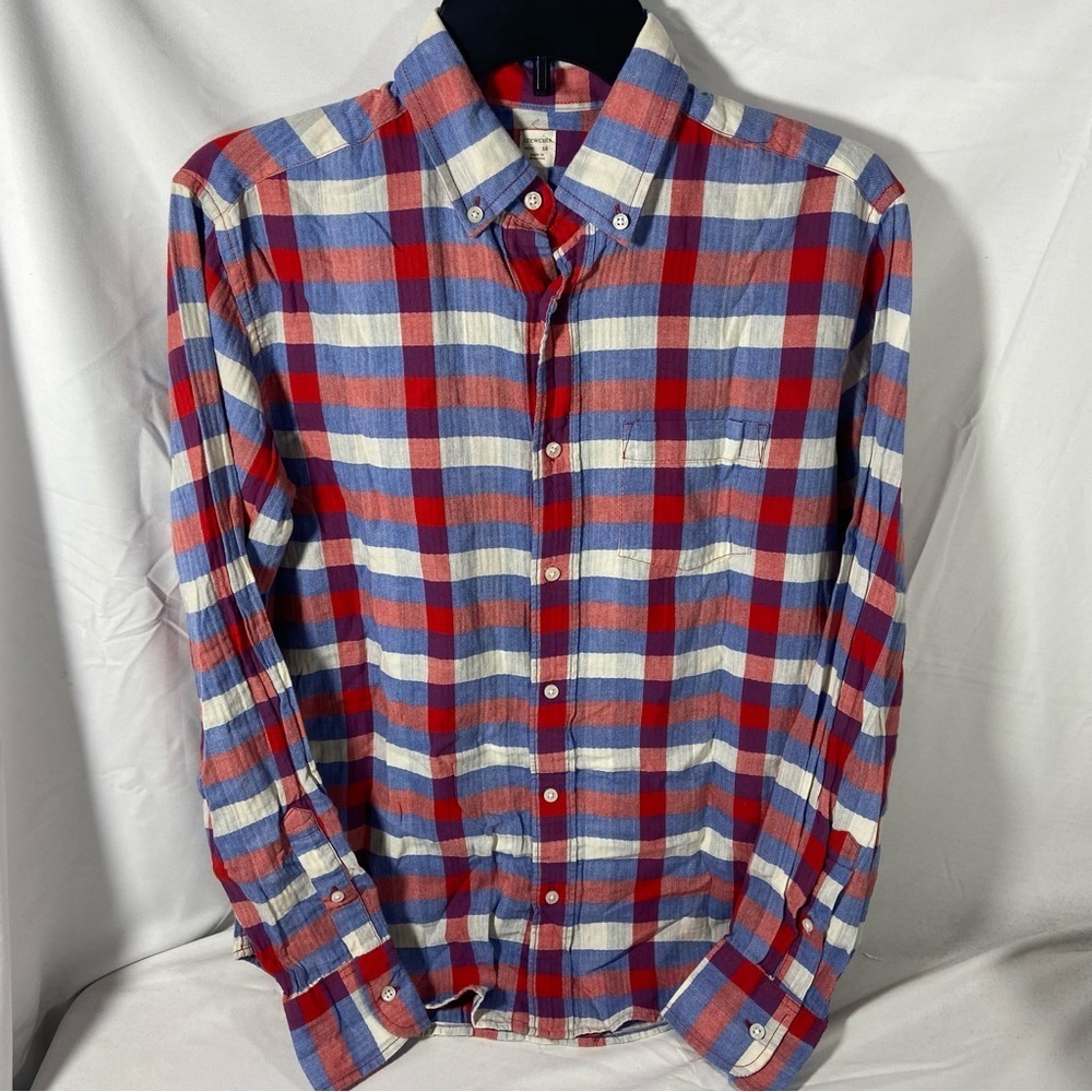 Crewcuts Boys Button Down Shirt Size 16 Plaid Multicolor Preppy
